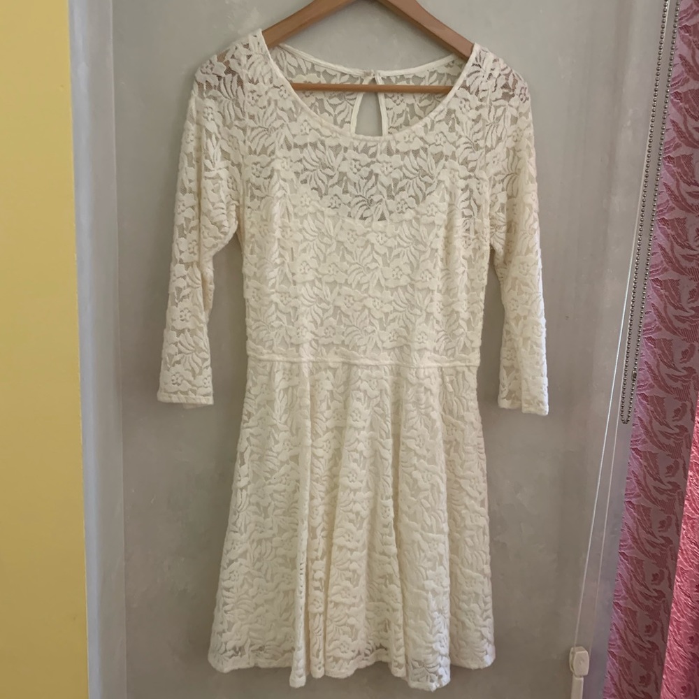 White Lace Skater Dress | Abercrombie & Fitch | 6